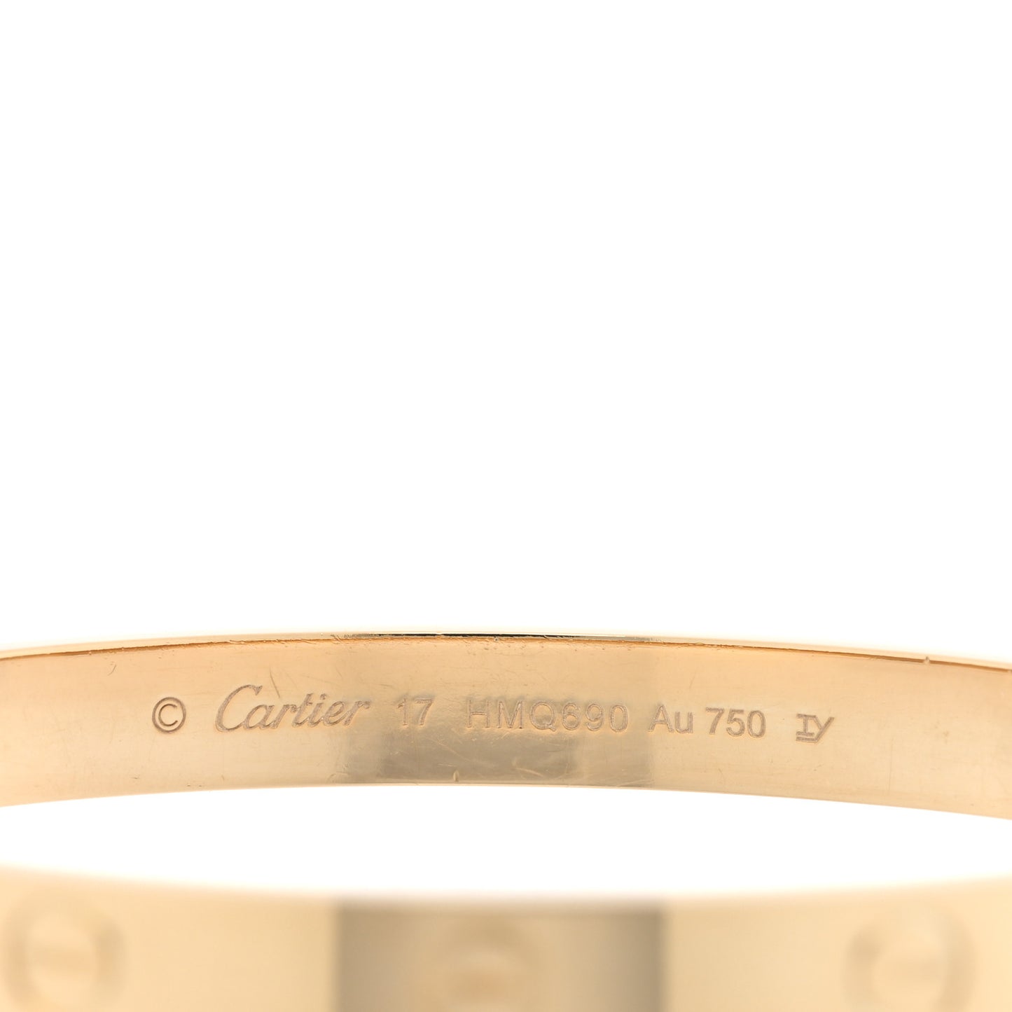 18K Yellow Gold LOVE Bracelet 17