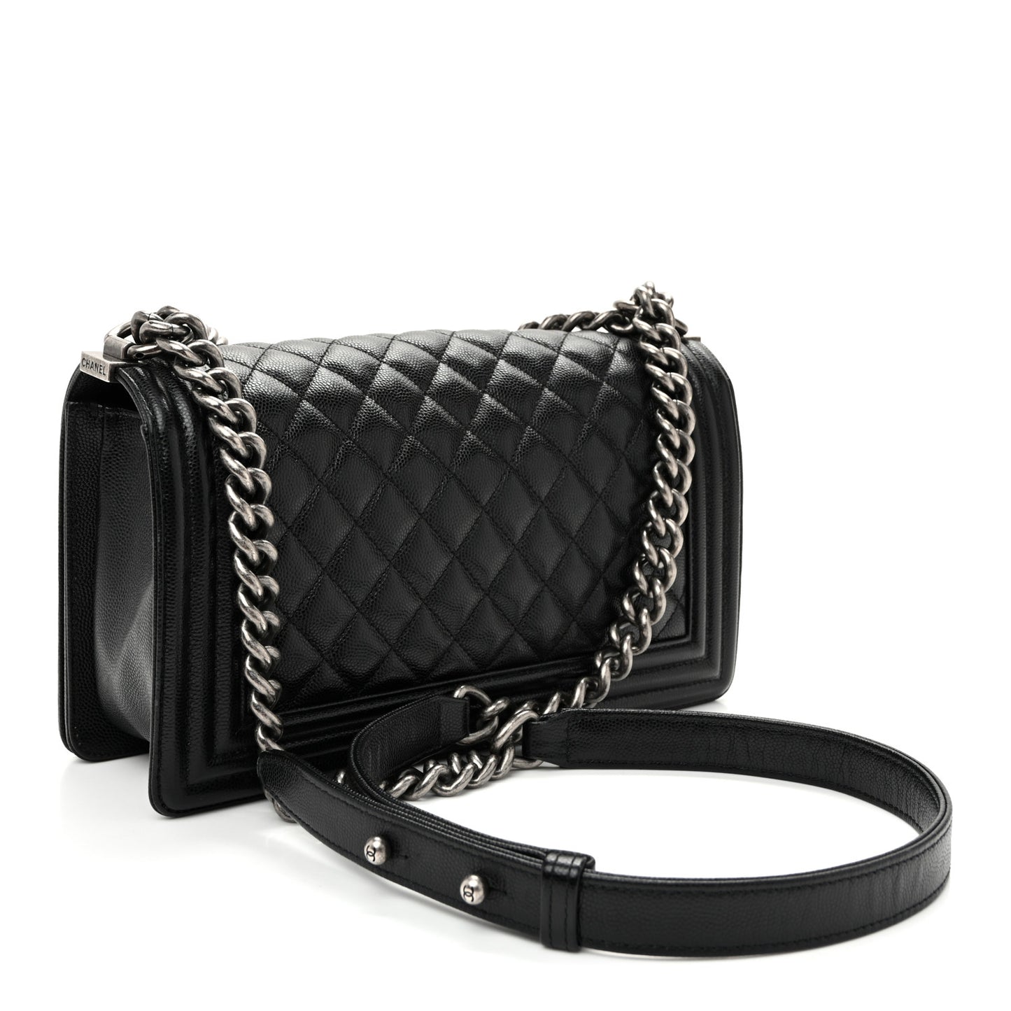 Caviar Quilted Medium Boy Flap Black