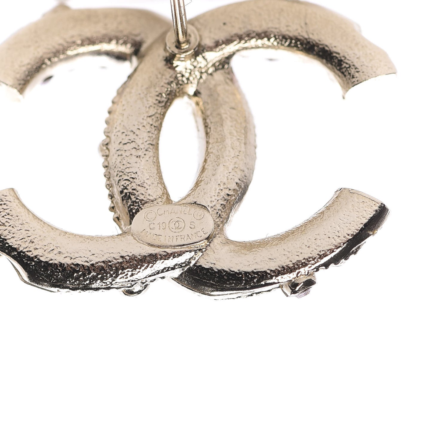 Crystal Twisted CC Earrings Pink Gold