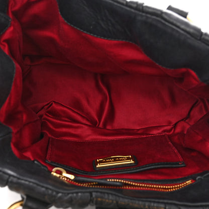 Miu Miu Nappa Matelasse Top Handle Satchel Black 5 of 11