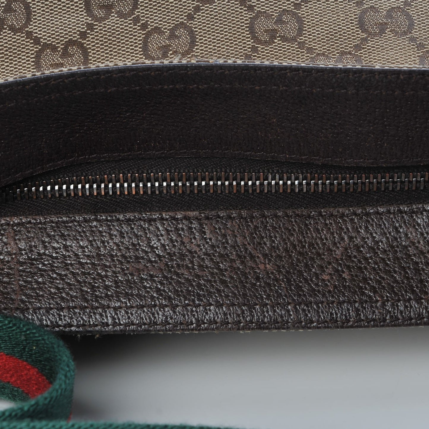 Monogram Web Medium Double Pocket Messenger Bag Dark Brown