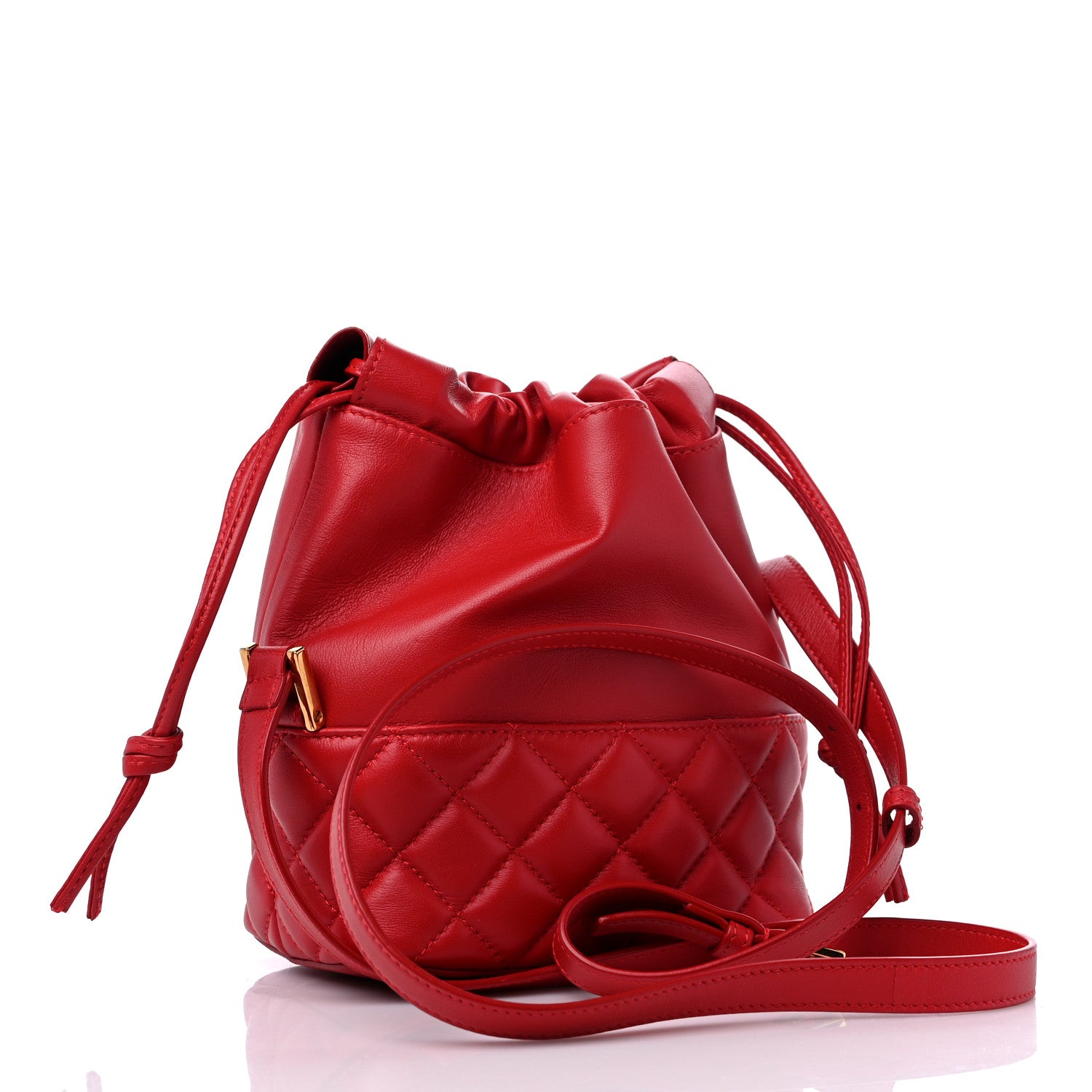 Versace Nappa Quilted Medusa Bucket Bag Red 3 of 9