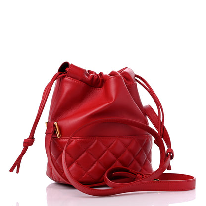Versace Nappa Quilted Medusa Bucket Bag Red 3 of 9