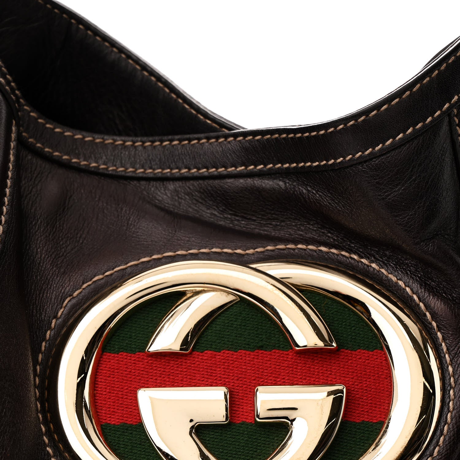 Gucci Calfskin Medium Britt Tote Dark Brown 8 of 11