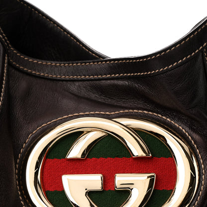 Gucci Calfskin Medium Britt Tote Dark Brown 8 of 11