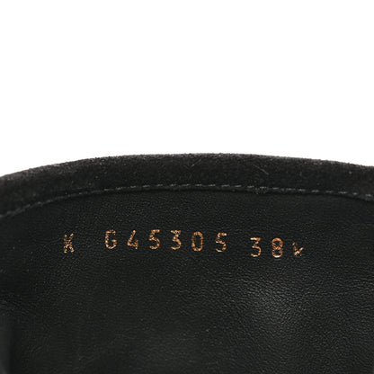 Chanel Suede Grosgrain Cap Toe CC Camellia Lace Up Combat Boots 38.5 Black 7 of 8