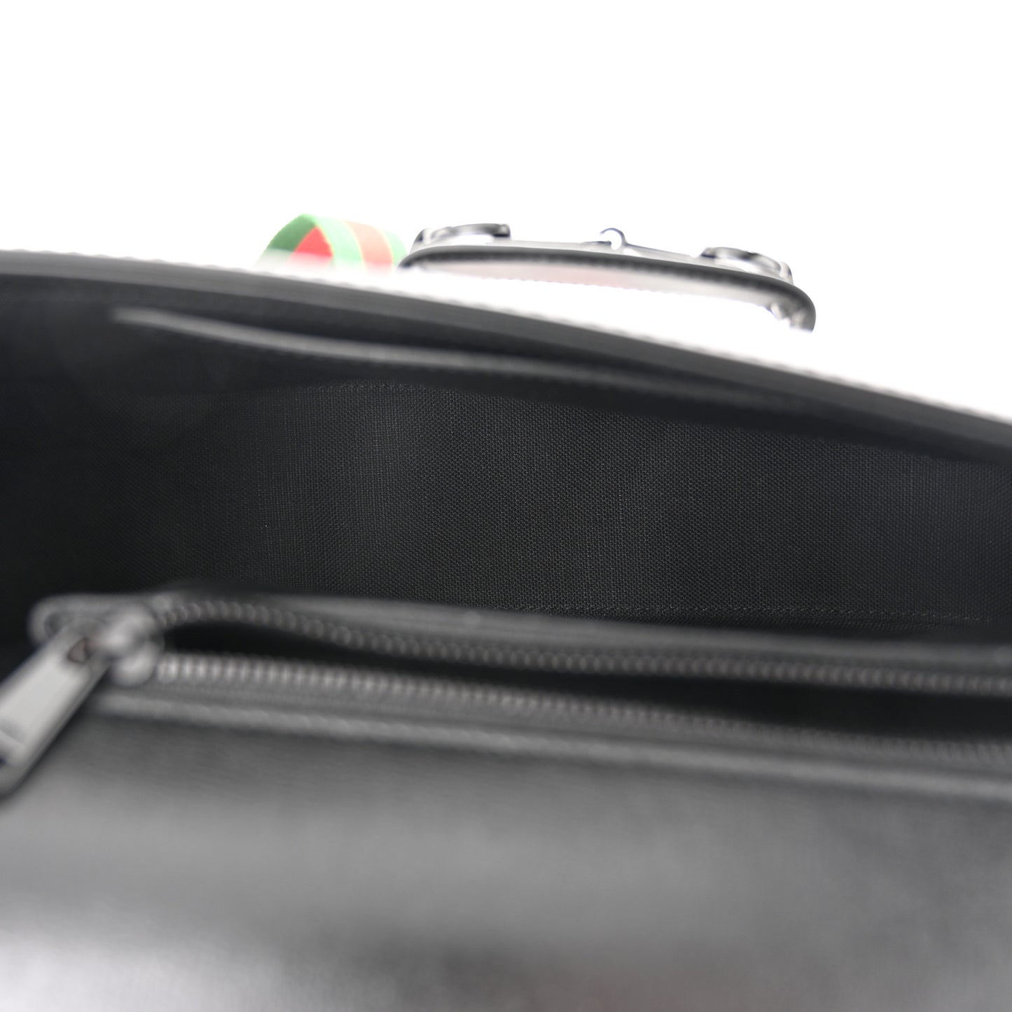 Azalea Calfskin Web Monochrome Horsebit 1955 Shoulder Bag Black