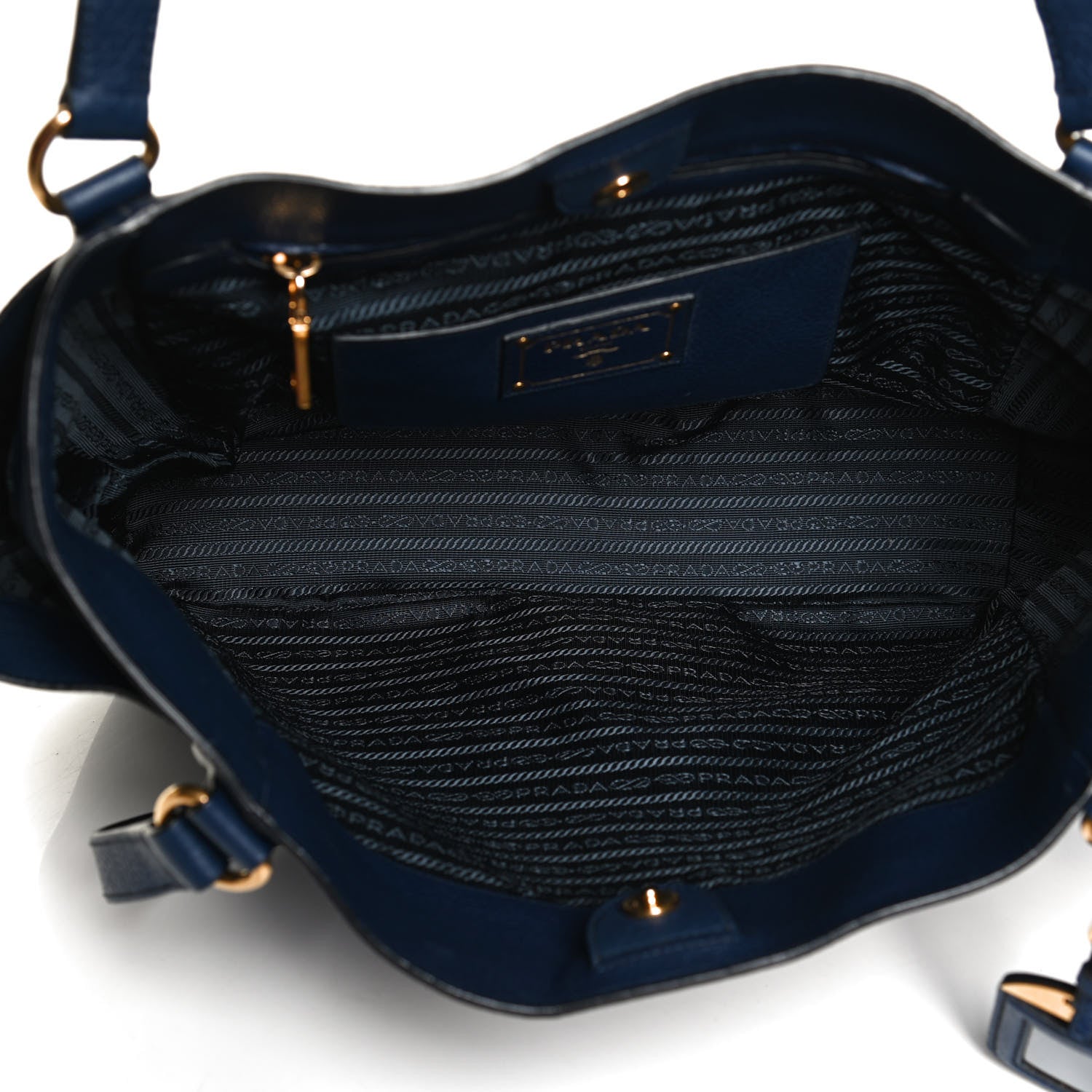 Prada Vitello Daino Side Pocket Tote Inchiostro 5 of 12