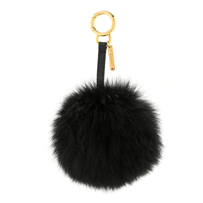 Fendi Fox Fur Pom Pom Bag Charm Black 1 of 4