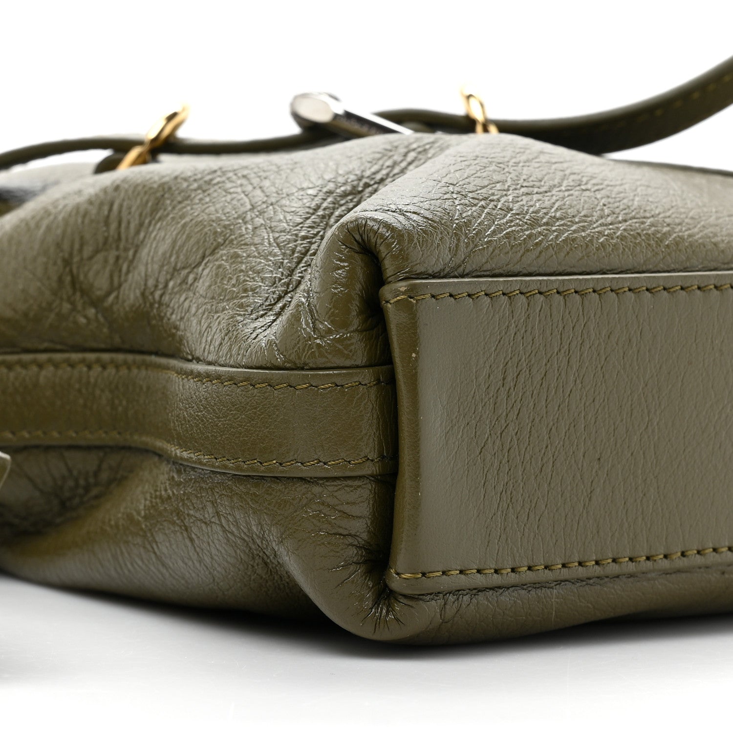Givenchy Tumbled Calfskin Medium Voyou Bag Dark Green 9 of 13