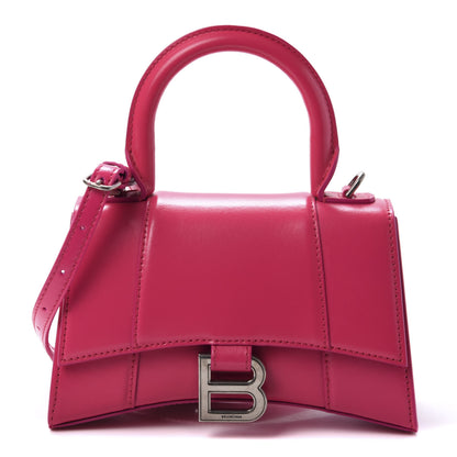 Balenciaga Shiny Box Calfskin Hourglass Top Handle Bag XS Acid Fuchsia 1 of 8