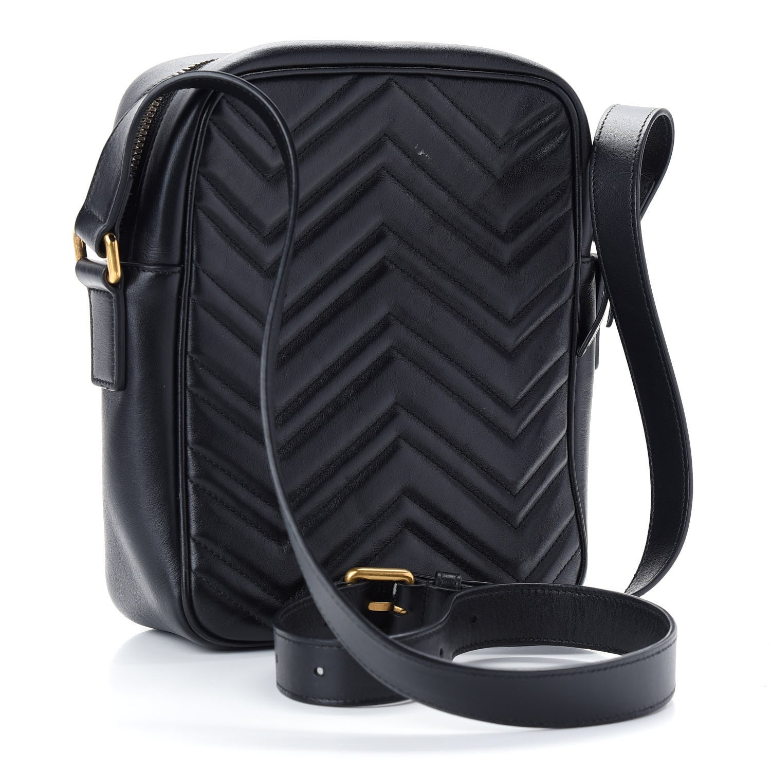 Gucci Calfskin Matelasse GG Marmont Travel Bag Black 3 of 10