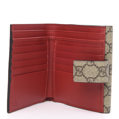 Gucci GG Supreme Monogram Cherry Embellished Card Case Wallet Hibiscus Red 5 of 7