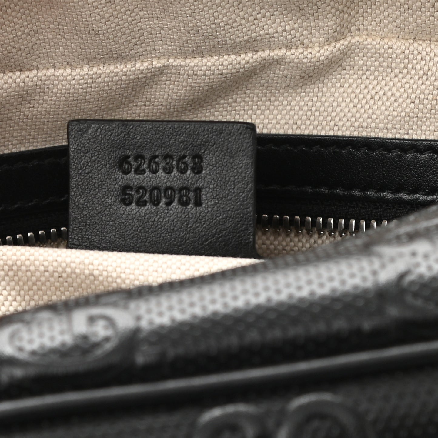 Calfskin GG Tennis Embossed Square Messenger Bag Black