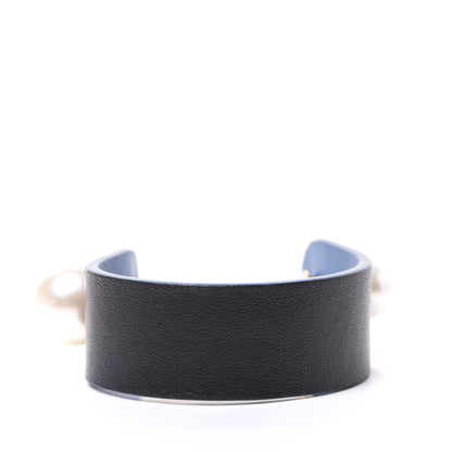 Christian Dior Calfskin Pearl Bracelet S Black Blue 2 of 5
