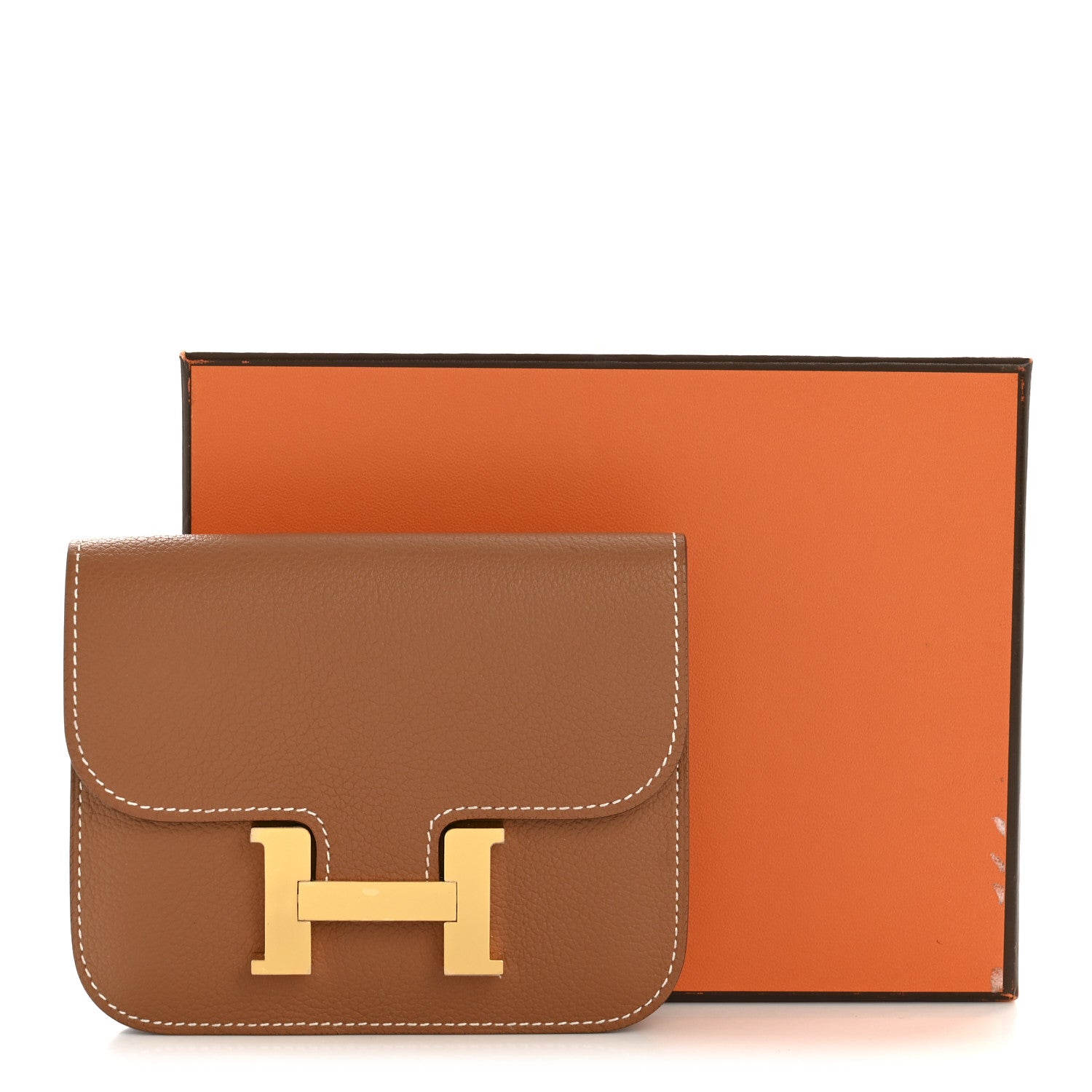 Hermes Evercolor Constance Slim Wallet Gold 9 of 9