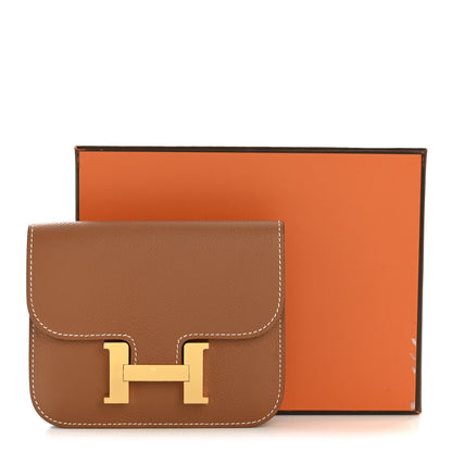 Hermes Evercolor Constance Slim Wallet Gold 9 of 9