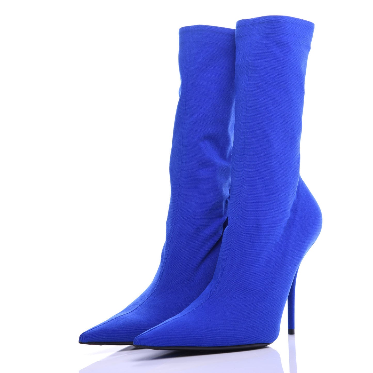 Jersey Crepe Pointed Toe Knife Booties 40 Bleu Sapphir