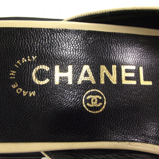Chanel Leather Denim Slides 8 6 of 7