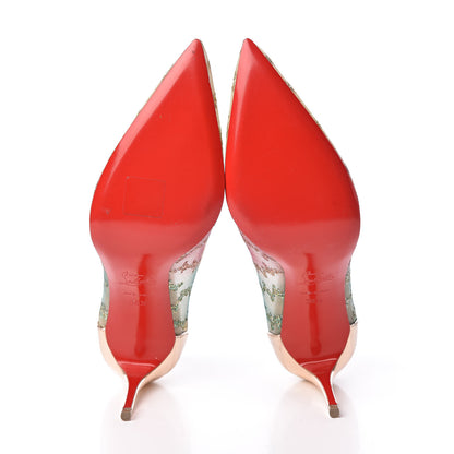 Christian Louboutin Metallic Rete Lace Chantilly 554 85 Pumps 38.5 Blush Multicolor 5 of 12