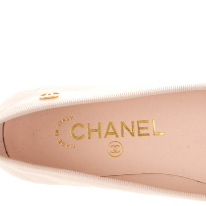 Chanel Lambskin Patent Cap Toe CC Ballerina Flats 35.5 Rose Clair 7 of 8