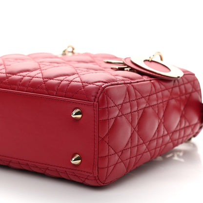 Christian Dior Lambskin Cannage Small My ABCDior Lady Dior Red 9 of 9