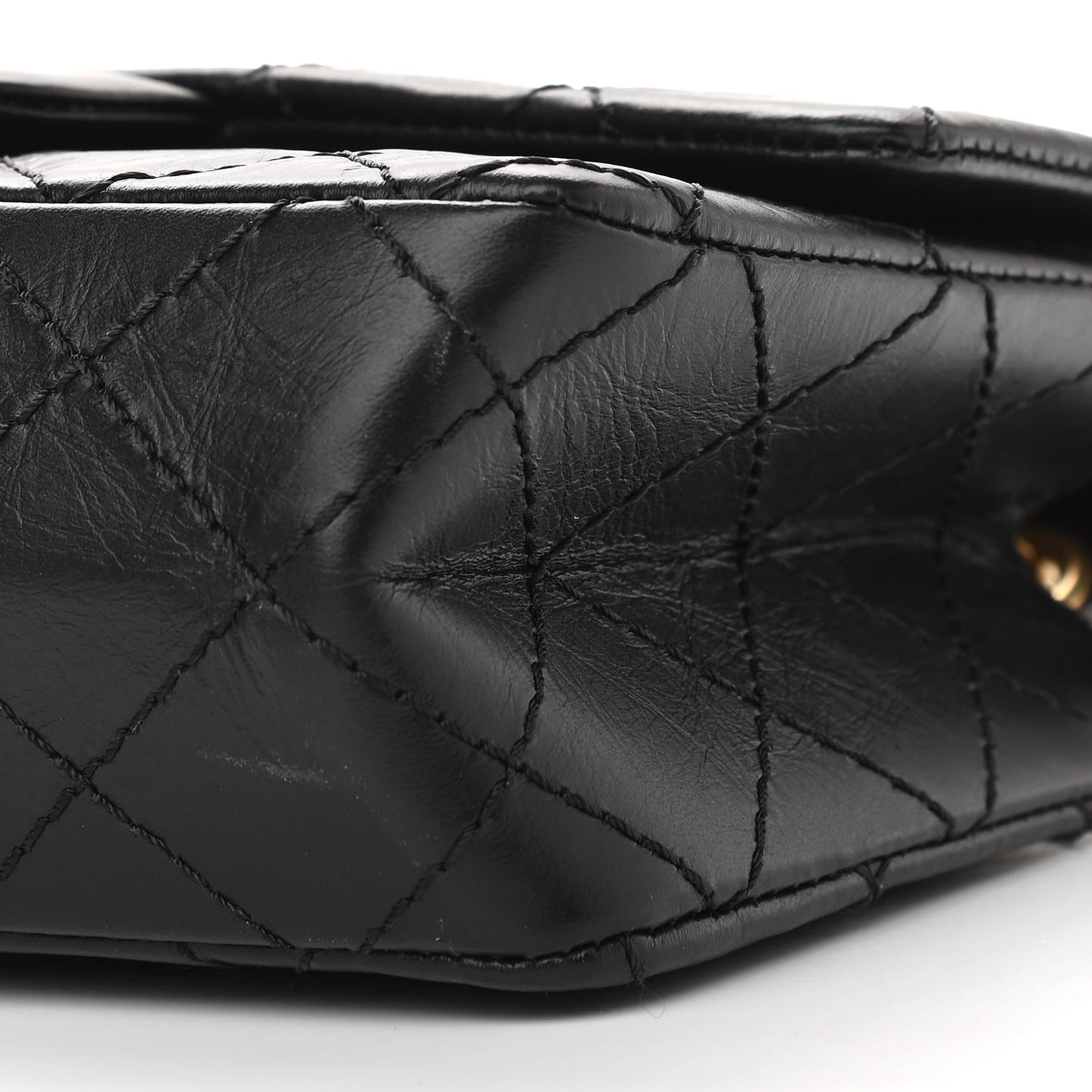 Aged Calfskin Quilted 2.55 Reissue Mini Flap Black