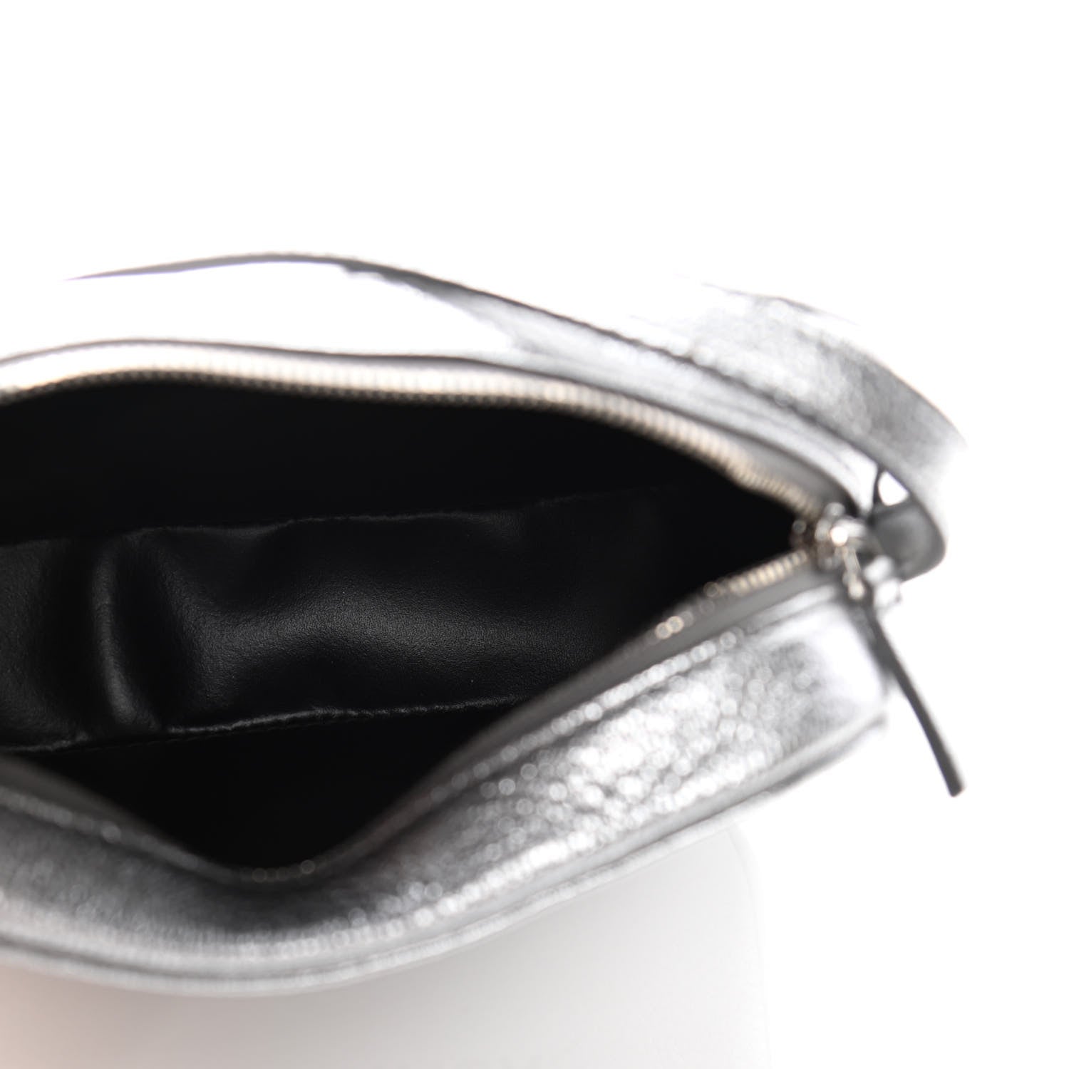 Balenciaga Metallic Goatskin Logo XS Everyday Camera Bag Argent Black 6 of 10