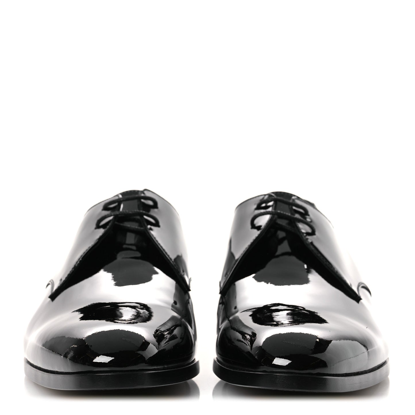 Patent Calfskin Mens Wyatt Derby Lace Up Shoes 44.5 Black