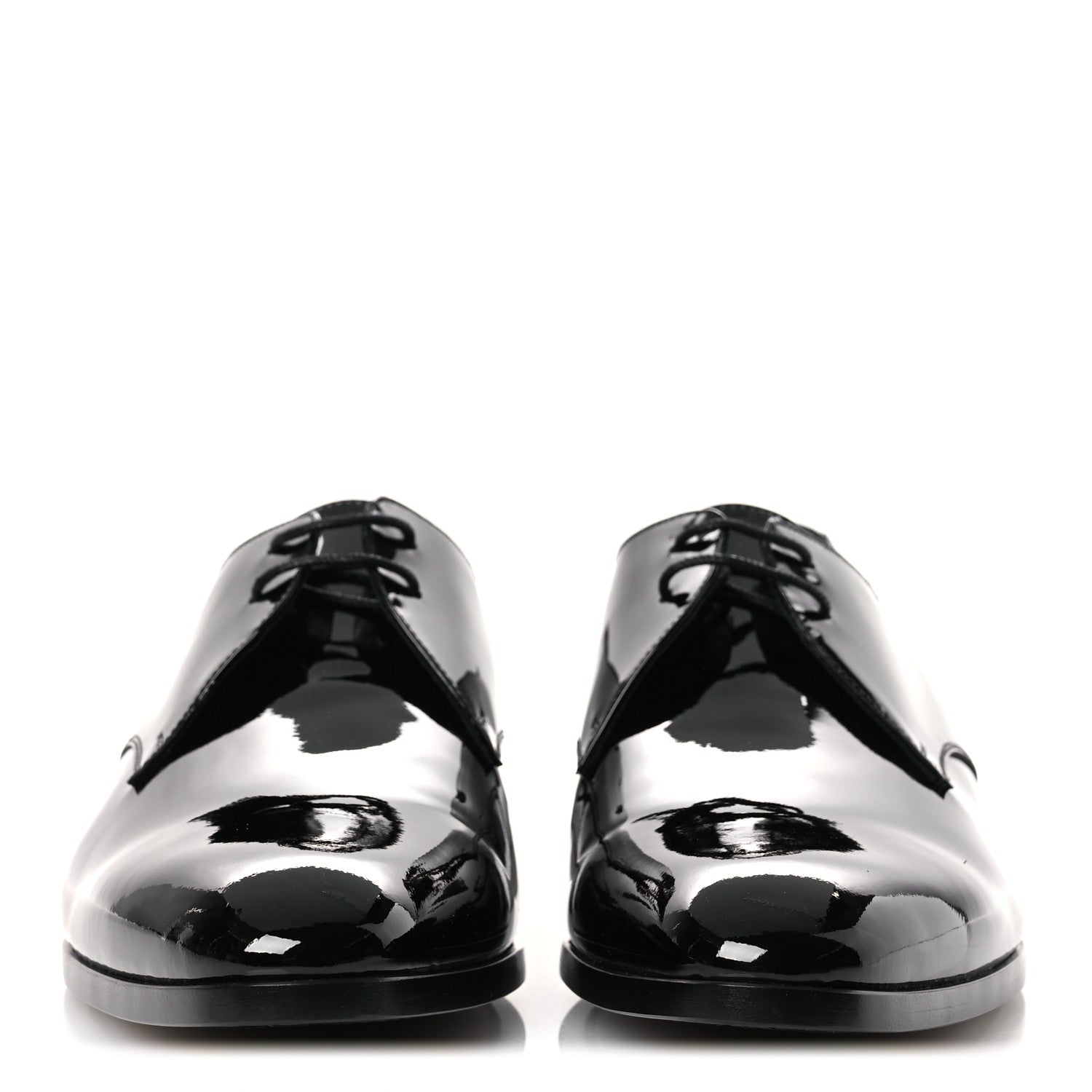 Saint Laurent Patent Calfskin Mens Wyatt Derby Lace Up Shoes 44.5 Black 3 of 11