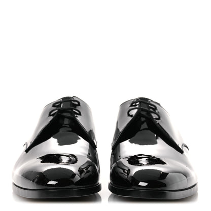 Saint Laurent Patent Calfskin Mens Wyatt Derby Lace Up Shoes 44.5 Black 3 of 11