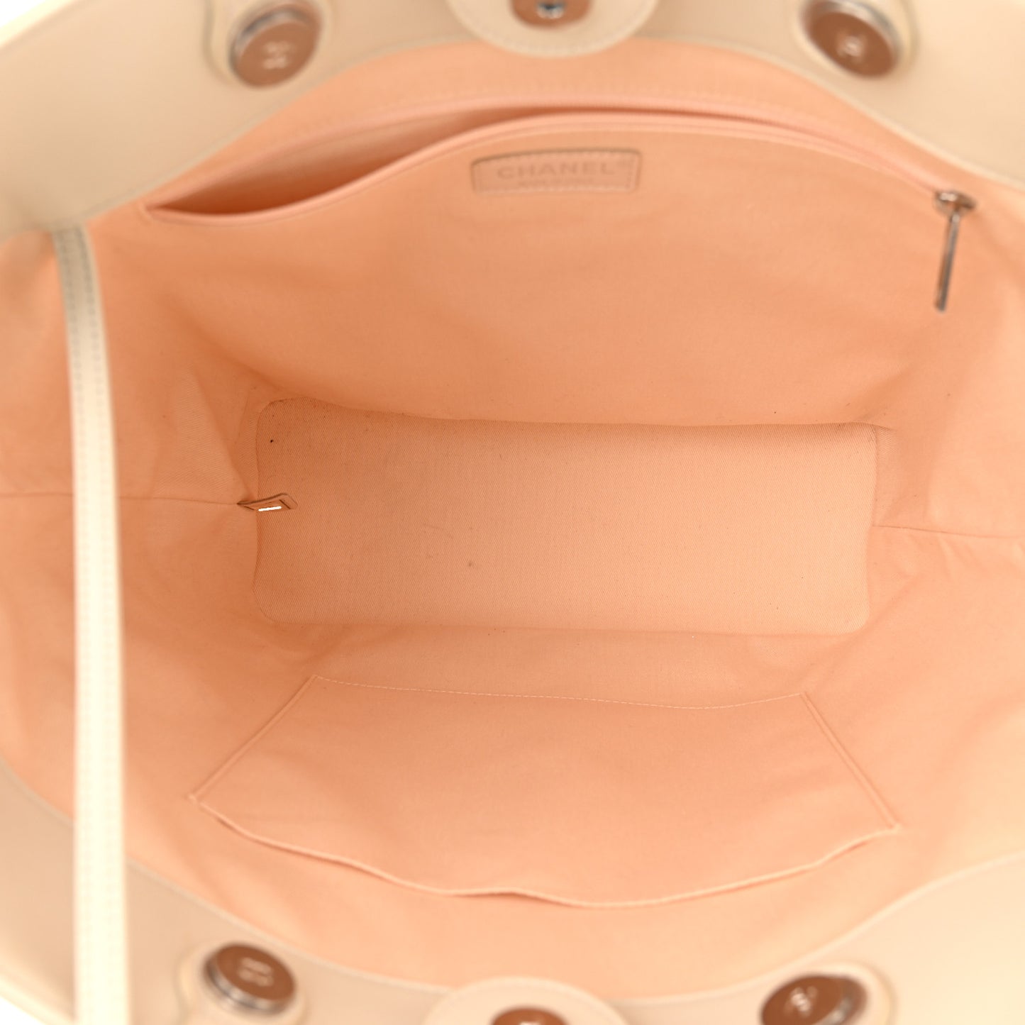 Calfskin Large Coco Eyelets Shopping Tote White