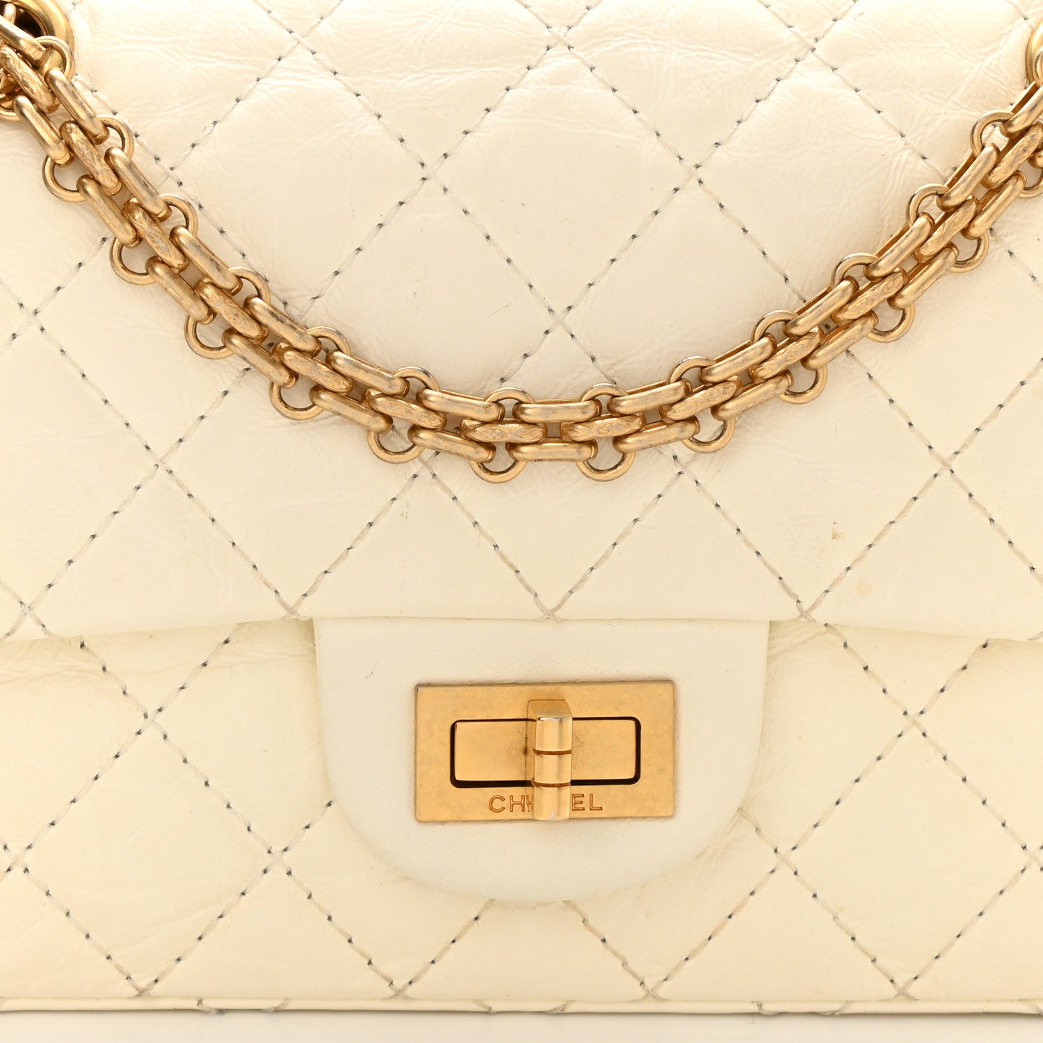 Chanel Aged Calfskin Quilted 2.55 Reissue Mini Flap White 8 of 11