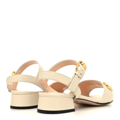 Gucci Nappa Horsebit Block Heel Sandals 36.5 Mystic White 4 of 8