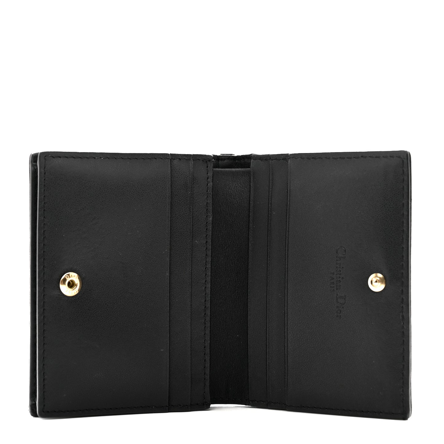 Lambskin Cannage Mini Lady Dior Wallet Black