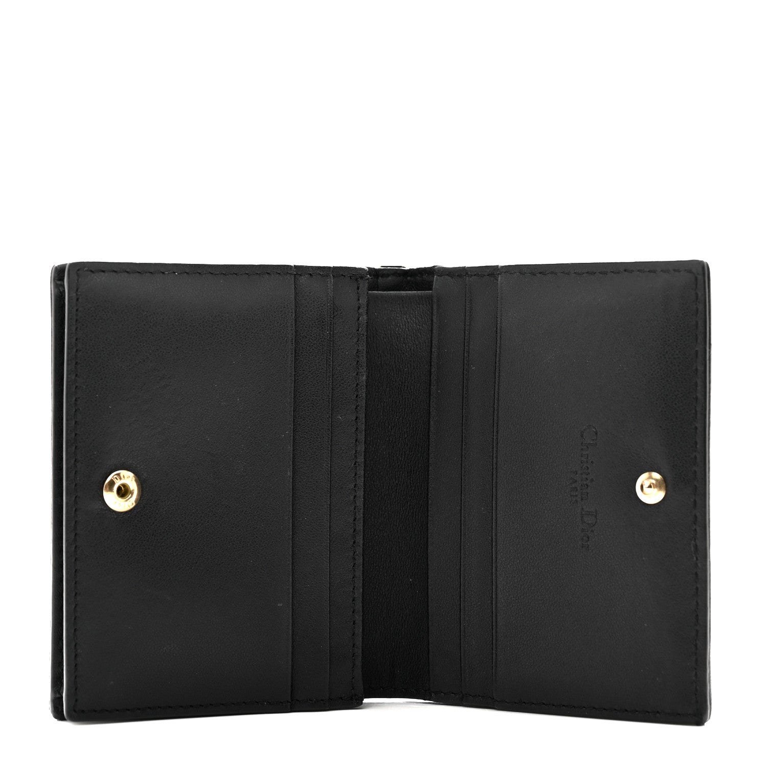Christian Dior Lambskin Cannage Mini Lady Dior Wallet Black 5 of 9