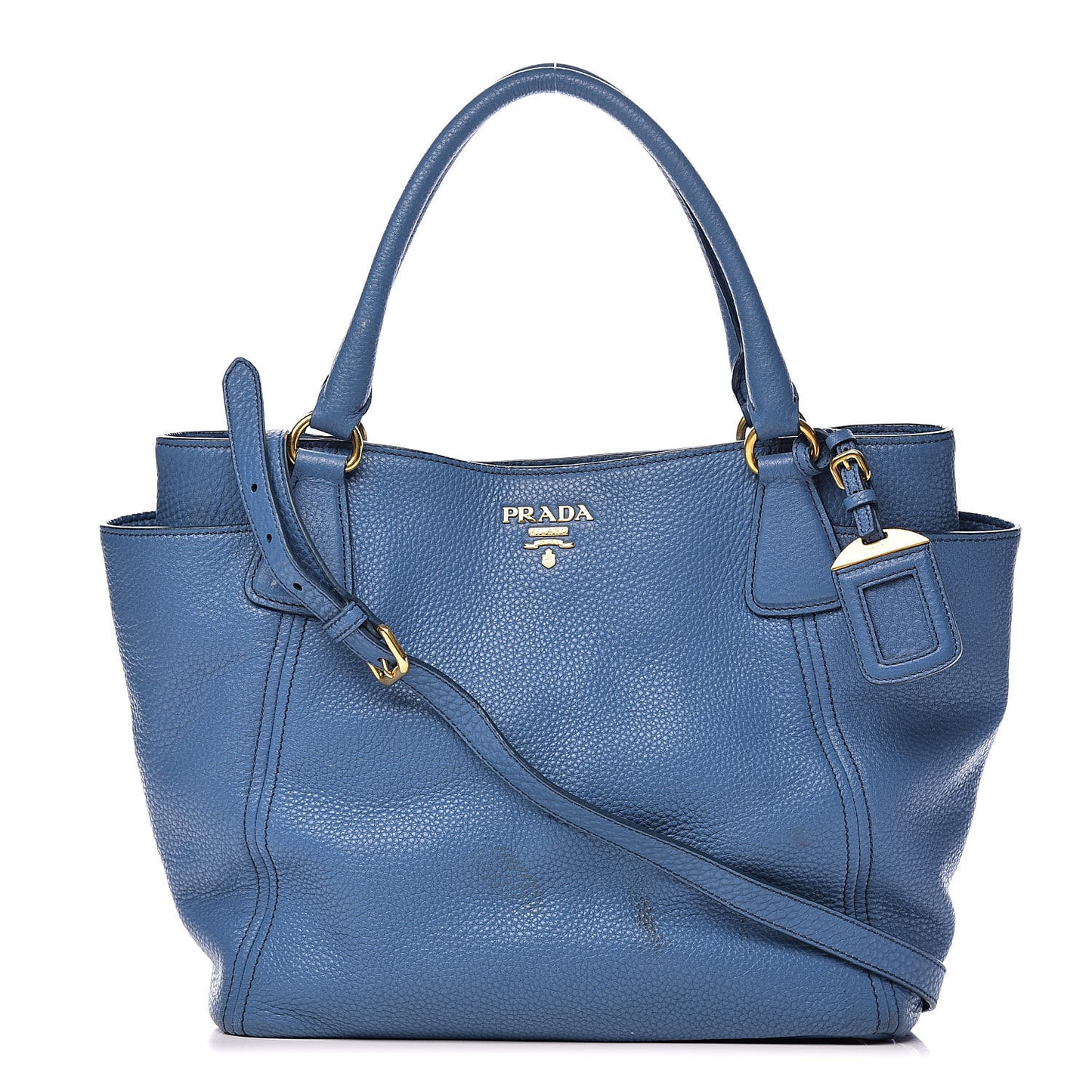 Vitello Daino Side Pocket Tote Cobalto