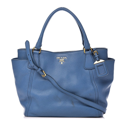Prada Vitello Daino Side Pocket Tote Cobalto 1 of 18