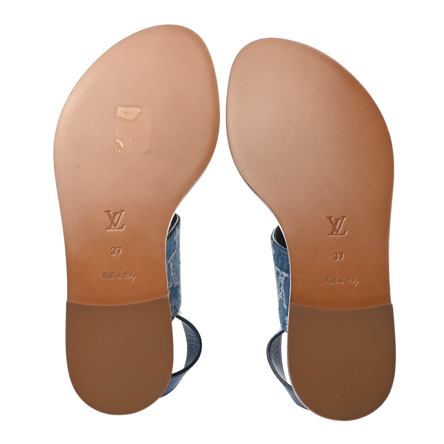 Monogram Denim Starboard Flat Thong Sandal 37 Blue