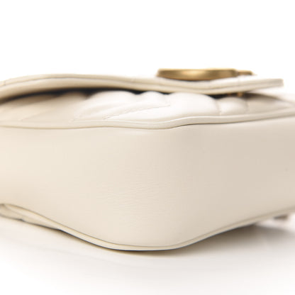 Gucci Calfskin Matelasse Super Mini GG Marmont Shoulder Bag White 8 of 10