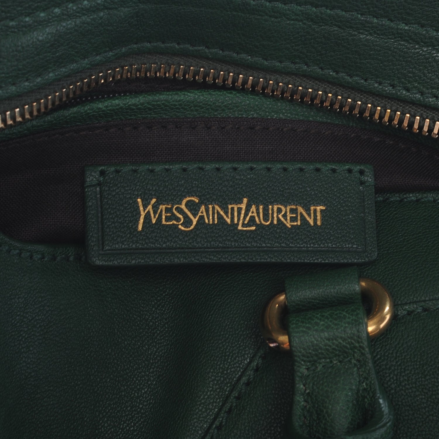 Saint Laurent Leather Mini Cabas Chyc Green 5 of 7