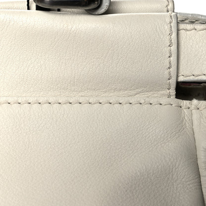 Fendi Goatskin Watersnake Large Peekaboo Iconic Satchel White 15 of 16
