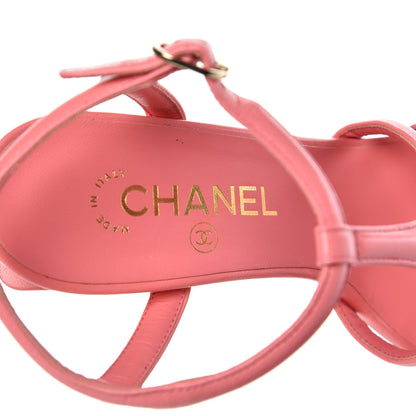 Chanel Goatskin Parthenon Platform Sandals 39 Pink 6 of 12
