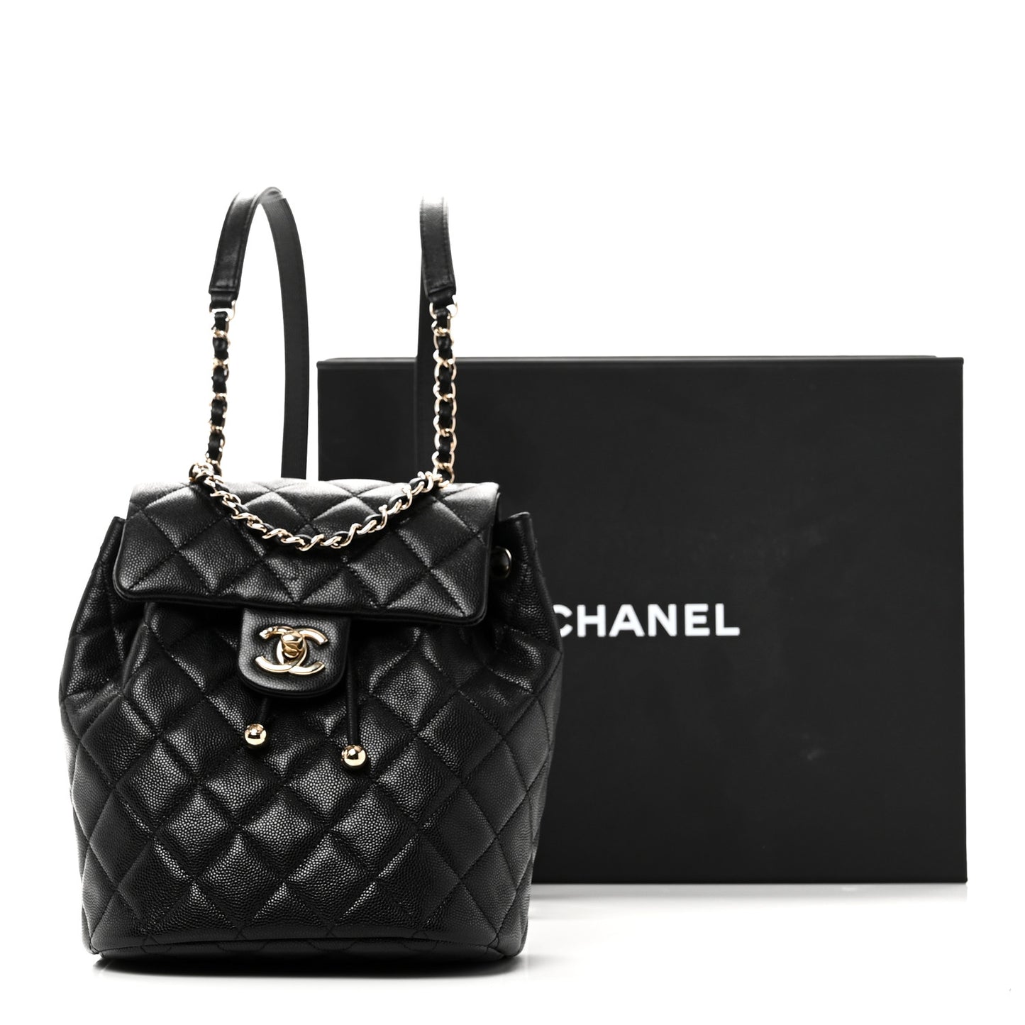 Caviar Quilted Mini Urban Spirit Backpack Black