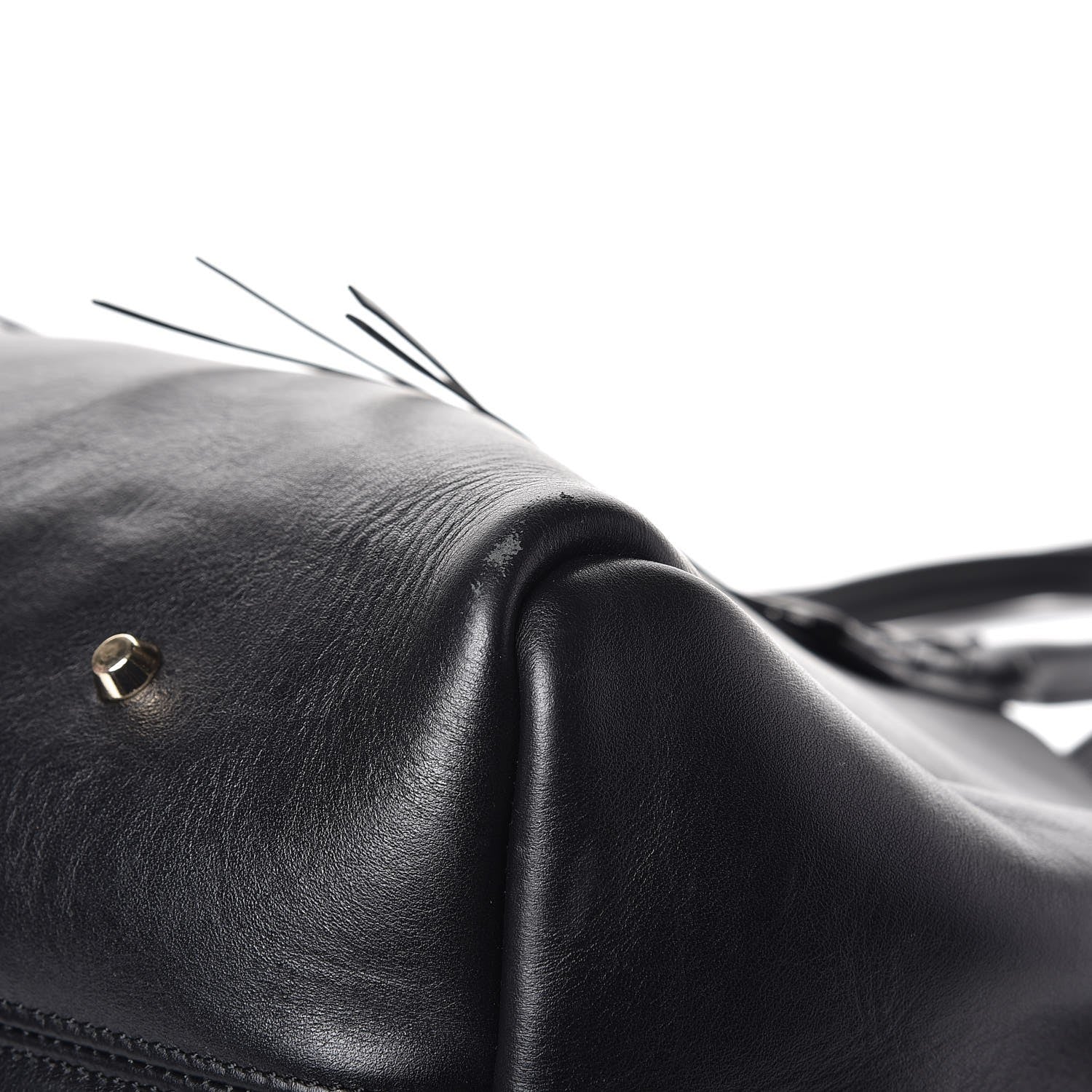 Lanvin Smooth Calfskin Medium Fringe Shopper Tote Black 9 of 9