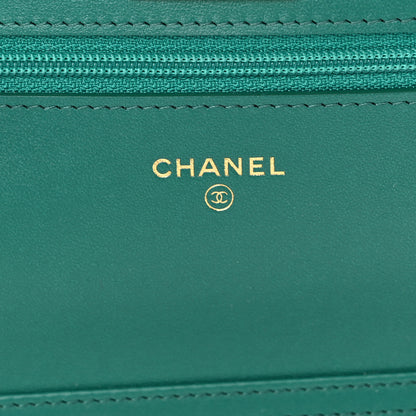 Chanel Aged Calfskin Quilted 2.55 Reissue Wallet on Chain WOC Green 6 of 11