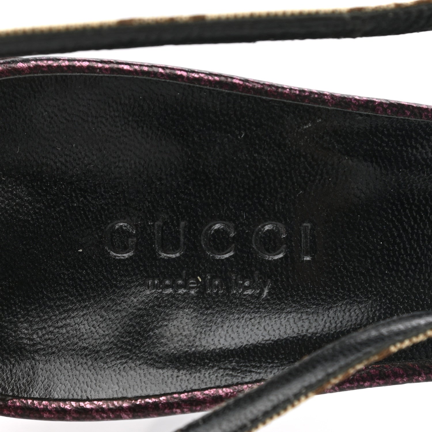 Gucci Monogram Textured Calfskin Tom Ford Dragon Sandals 36.5 Prugna Beige Ebony 7 of 9