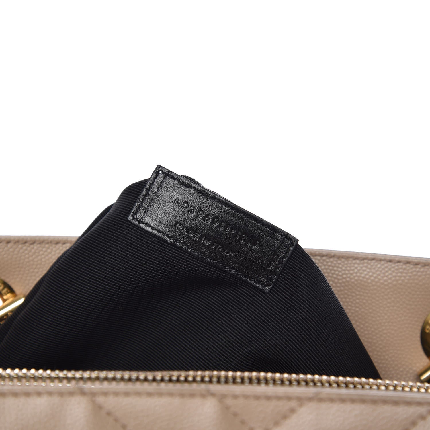 Saint Laurent Grain De Poudre Matelasse Chevron Monogram Shopping Bag Dark Beige 6 of 14