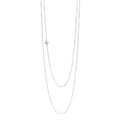 David Yurman Sterling Silver Freshwater Cultured Pearl Station Long Necklace 1 of 4
