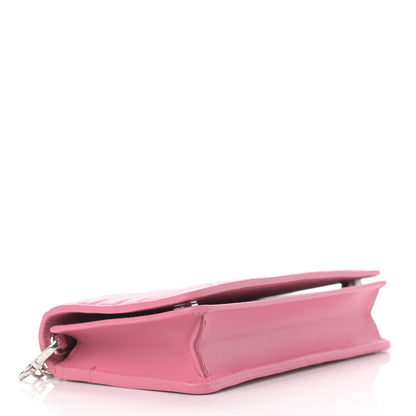 Prada Soft Calfskin Impunture Diagramme Chain Wallet Begonia 4 of 11
